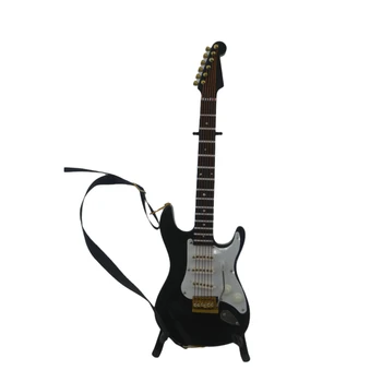 1/6 Мащаба ръчно изработени, дървени модел електрическа китара черен цвят, инструмент за 12 