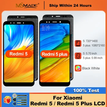 100% новост За Xiaomi Redmi 5 Plus MEG7 MEI7 LCD сензорен дисплей, Дигитайзер, Резервни Части За Redmi 5 MDG1 MDI1 LCD екран