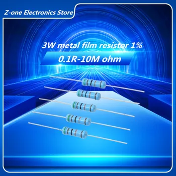 10ШТ 3 W Метален филмът резистор 1% Сила резистор 0,1 ~ 10 М 2 3 4,7 10R 47 68R 100 220 330 470 Ω 1 Към 2,2 До 10 До 33 До 47 До 51 До 100 До-10 М