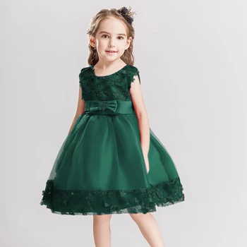 2021 Rose бяла рокля за Малки Момичета, Детски Рокли За Момичета, Детски Дрехи, Дрехи с Цветен Модел На Рожден Ден, Празник на Принцеса рокля от 1 до 2-8 години