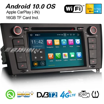 Erisin 5140 Android 10,0 GPS Автомобилна Стерео CarPlay Bluetooth ГУМИТЕ DVR DAB + Navi За BMW 1er E81 E82 E88 Купе и Кабриолет, Хетчбек