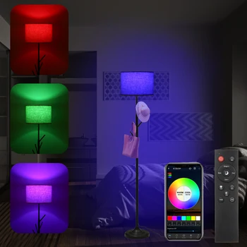RGB + CCT светодиоди, под лампа, модерен под лампа с дистанционно управление, висок тела за спалнята, хола, кабинета, офиса