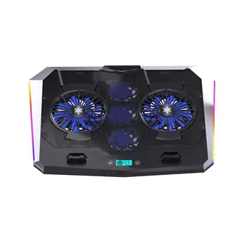 RGB Cool Light висок Клас лаптоп радиатор с регулируем RGB LCD дисплей, охлаждащ вентилатор, универсален за игри