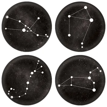 ZDYING, 5 бр./лот, стъклен cabochon, Зодия, Звезда с шарките на 12 съзвездия, стъклени мъниста с купол, демонстрационна плоска задна част, Изводи