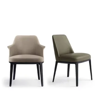 Банкетная облегалка Трапезни столове с Модерен дизайн хол Офис стол от естествена кожа Nordic Sillas Мебели за дома
