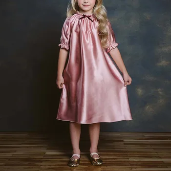 Бебешка рокля в стил Лолита за момичета, пижами принцеса с петна, реколта нощни ризи с лъскави петна.Детска кралската нощница, облекло за сън
