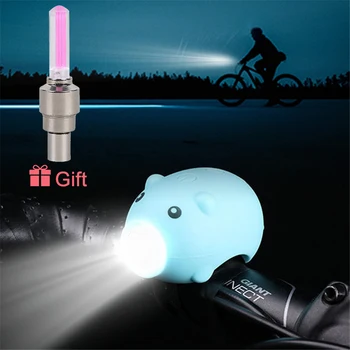 Велосипеден фенер с хубаво прасе, велосипеди фенер на Кормилото с rozhok, USB зареждане, детски вело светлини, Аксесоари за нощно Колоездене