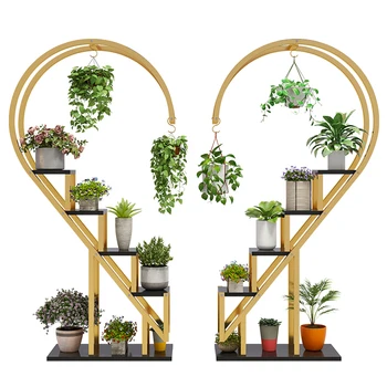 висококачествена и модерна творческа декоративна стойка за цветя в саксии с формата на сърце, дървени вертикална поставка за растения за хол