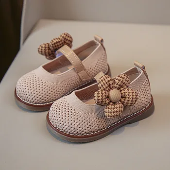 детски ежедневни обувки zapatillas, пролет-есен, устойчива на плъзгане детски обувки, обувки на корейската принцеса, детски пешеходната обувки с мека подметка за момиченца в цветенце