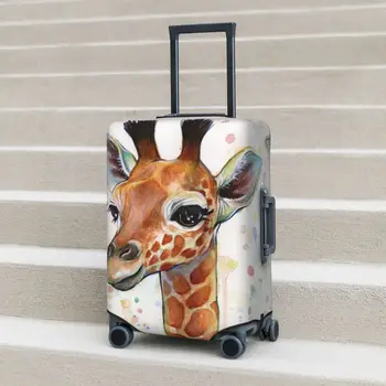 Калъф за куфара с жирафа, детска живопис, акварел с жирафа, детско изкуство, бизнес, Почивка, Еластичен калъф за аксесоари за багаж