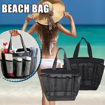 Многофункционални окото плажни чанти за душ с голям капацитет, преносима чанта за баня в общежитието на колежа, здрава чанта с 8 джобове за обувки F7W1