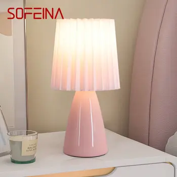 Модерна настолна лампа SOFEINA от led керамика, творчески розово настолна лампа, декорация за дома, хол, Спалня, прикроватной нощни шкафчета