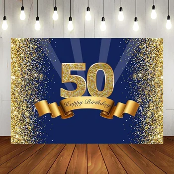 На фона на партито по случай 50-годишнината на Мъже, Жени Синьо злато и Сребро фон с пайети За фотография Юбилейните украса на 50-годишна давност