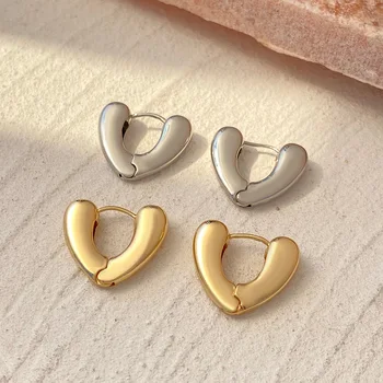 Нова минималистичная бохемската кръгла обтегач за уши за жени, обеци-пръстени във формата на сърце, метални аксесоари, бижута в стил пънк унисекс в стил рок