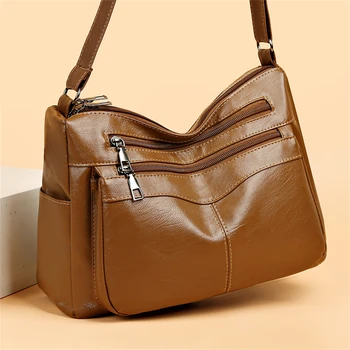 Нови чанти през рамо от мека кожа, за жени 2023, модерна дамска чанта за през рамо, марка дизайнерска чанта, малки портмонета и чанти Sac