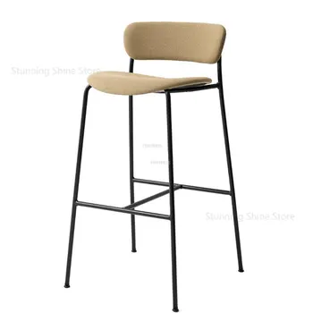 Скандинавските леки Луксозни бар столове от неръждаема стомана, Кухненски Мебели, рецепция, Високи бар столове, стол с облегалка за кафе, Просто бар стол
