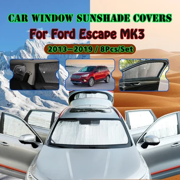 Слънчеви очила с пълно покритие за Ford Escape MK3 2013 ~ 2019 2017 2018 Автомобилни аксесоари, слънчеви стъкла, козирка на странично прозорец