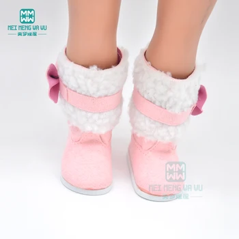 Стоп-моушън обувки, аксесоари за бебета кукли 43 см и американската кукла розово-червени зимни обувки детски обувки