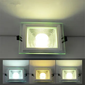 Стъклена Квадратна Led Панел 5 W 10 W 15 W И 25 W COB Led Лампа-Вградени Тавана Хирургична Лампа AC85-265V Лампа за Вътрешно Осветление