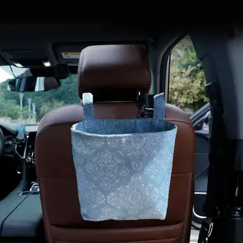 Трайно полезна чанта за захващане на гърба на автомобилни седалки с флорални принтом, тъканно чанта за съхранение на седалки, износоустойчиви аксесоари за интериора