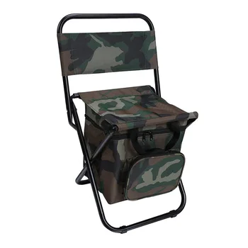Уличен сгъваем стол 3 в 1 с чанта за съхранение на лед облегалка Преносим походный на риболовния стол с висока носеща способност