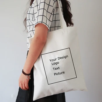 Холщовая чанта Въведете своя дизайн, лого/картинка/текст, бели чанти за пазаруване, Еко-множество пътна сгъваема чанта през рамо, памучен чанта-тоут