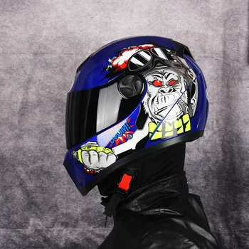 2021 Мотоциклет шлем с две лещи, мъжки, анфас, Топъл зимен Мотокрос, Мото, Скутери, Каски за мотоциклети За възрастни, одобрен от DOT