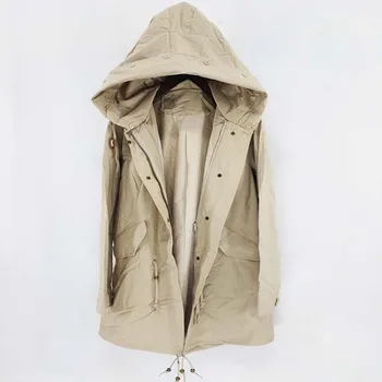 2021 Ново есенно-зимно палто, женски дълъг тренч, бельо, Дамски градинска горна дреха с качулка, Луксозен марка