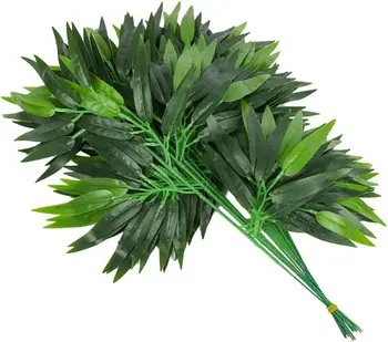 20x Изкуствени листа от бамбук, украса за офиса на стайни растения 
