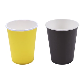 40 картонени чаши (9 грама) - Однотонная прибори за парти по случай рождения ден (черно и жълто)