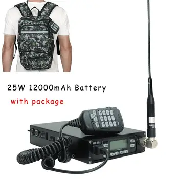 ABBREE 25 W Спортна Раница С Възможност за опаковане на VHF/UHF Двухдиапазонной шунка Любителски Автомобилни Приемопередатчики Мобилен Радио 12000 mah Акумулаторна батерия за Радиостанция