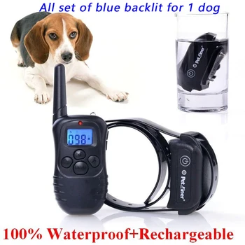 JANPET 998DB Акумулаторна батерия и водоустойчив дистанционно управление електронен нашийник за дресура на кучета с LCD дисплей дрессировщика домашни любимци