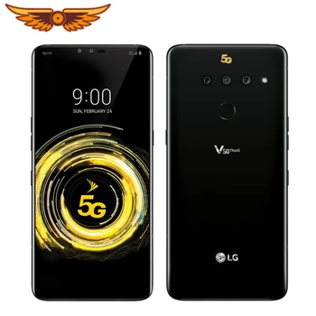 LG V50 ThinQ Оригинален V500N 6,4 Инча 6 GB оперативна памет, 128 GB ROM, 16 Mp Тройната Камера за задно виждане LTE С Една СИМ-карта, пръстов Отпечатък Отключен Мобилен телефон