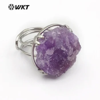 WT-R313 на Едро, модерен пръстен с ангелски кварц за жени, подарък, естествен кристал, цветни алкохол сребрист цвят
