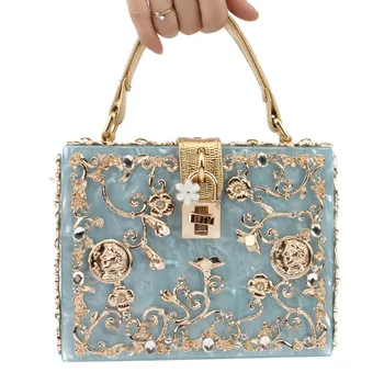 Акрилна чанта, кристален висококачествена кутия, чанта за рокли, преносима акрилна квадратна чанта, дамска чанта през рамо 01-SB-xzyklx