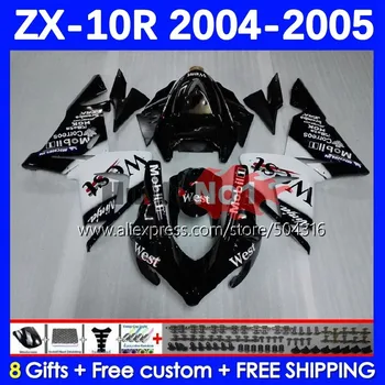Бодикит за KAWASAKI NINJA ZX-10 ZX 10R 10 R ZX-10R 04-05 71MC.11 1000CC ZX1000 CC ZX10R 04 05 2004 2005 Кожух, черно запад