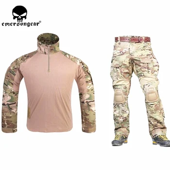 Бойна форма G3, риза за еърсофт оръжия, Панталони с наколенниками, Военна тактическа многокамерная камуфляжная облекло ЕМЕРСЪН за лов, ловно парти
