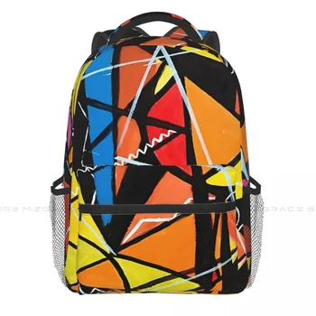 Геометрични цветни художествени училищни чанти за момчета и момичета, модерен юношеството раница за книги, мека раница Унисекс
