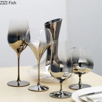 Градиентный кристална чаша за шампанско с висока дръжка, рожден Ден, сватба, парти, чаша за шампанско, вино, ракия, вино гарафа