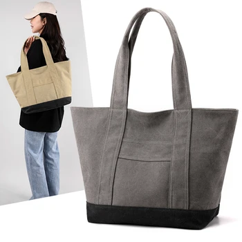 Дамски чанта през рамо с голям капацитет, холщовая чанта с горната дръжка, Чанта, дамска чанта за мама