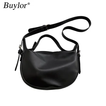 Дамски чанта през рамо, универсална седельная чантата е от мека кожа с широка панделка, ежедневна чанта за кнедли с голям капацитет, дамски чанти-месинджър