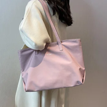 Дамски Чанти-тоут от найлонов плат, ежедневни дамски чанта през рамо, ежедневни пътни чанти с голям капацитет, обикновен дамски чанти за пазаруване