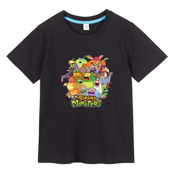 Детска тениска на My singing monsters от 100% памук, тениски с къси ръкави за момчета и момичета, лятна детска ежедневни облекла, потници Унисекс, жилетка, тениска