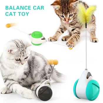 Интелигентна играчка за котки с колела Интерактивна въртящата Автоматично Презареждане не се изисква Играчки за котки Топки Пластмасова въртящи режим Консумативи