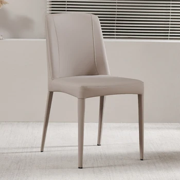 Италиански стол за хранене, Просто домашно минималистичное кожен стол, Стол за почивка, Креативен дизайнерски стол с облегалка, скандинавски стол