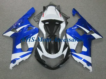 Комплект мотоциклетни обтекателей за SUZUKI GSXR600 750 К1 01 02 03 GSXR 600 GSXR750 2001 2002 2003 ABS Бяло-син кит за купето