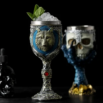 Креативна меню с коктейли чаша с череп от катран в старинен стил, с Чаша от черепа на Хелоуин, Може да се използва за семейни събирания, барове и KTV