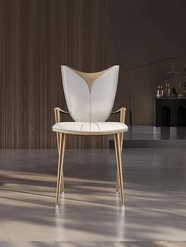 Леки луксозни и минималистичные модерни трапезни столове, домашни столове с облегалка, маси, в скандинавски стил, столове, столове за почивка