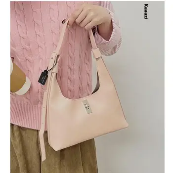 Лесна чанта с голям капацитет, модерни ежедневни чанти за през рамо, на новост 2023 г., дамски однотонная чанта, луксозна дизайнерска универсална