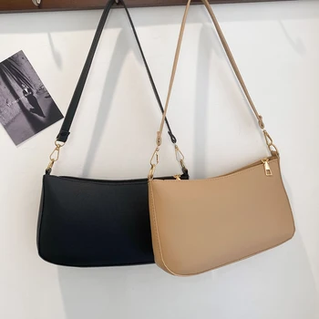Модерен дамски чанта от изкуствена кожа през рамо, ежедневни однотонная малка чанта, Чанти, ежедневни дамски чанта за пазаруване с горната дръжка